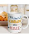 Mug à Paillettes "Meilleure Marraine du Monde" - Dimensions : 11,5 x 8 x 9,7 cm