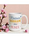 Mug à Paillettes "Meilleure Marraine du Monde" - Dimensions : 11,5 x 8 x 9,7 cm