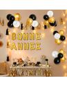 Ballons aluminium "Bonne Année" – Doré ou Argenté – 30cm – Fermeture automatique