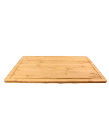 Planche à découper en bambou avec rigole – 45 x 34 cm, antidérapante