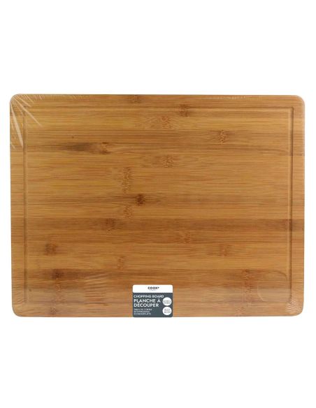 Planche à découper en bambou avec rigole – 45 x 34 cm, antidérapante