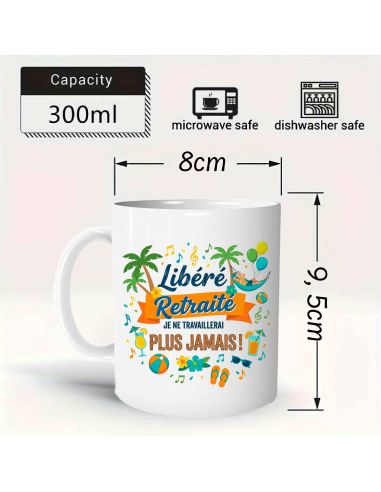 Mug de Retraite Humour – Modèle Homme & Femme – 300 ml