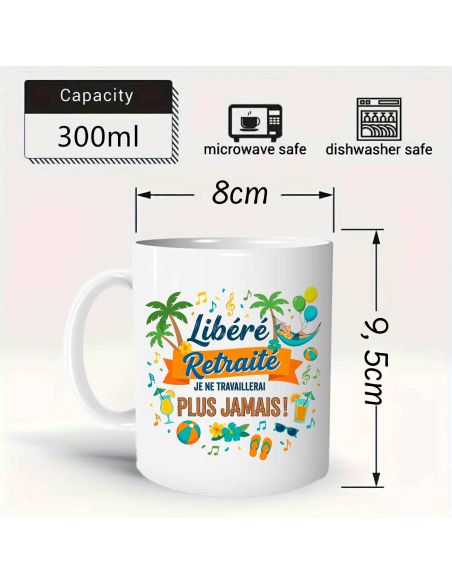 Mug de Retraite Humour – Modèle Homme & Femme – 300 ml