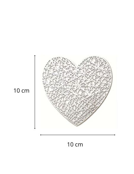 Lot de 6 dessous de verre cœur antidérapants en PVC