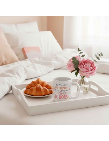 Mug à Paillettes "Je ne suis pas chiante..." - Dimensions : 11,5 x 8 x 9,7 cm