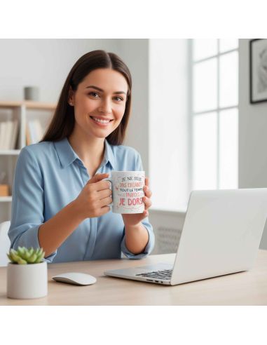 Mug à Paillettes "Je ne suis pas chiante..." - Dimensions : 11,5 x 8 x 9,7 cm