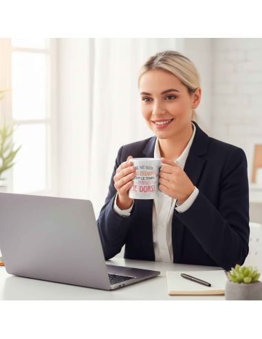 Mug à Paillettes "Je ne suis pas chiante..." - Dimensions : 11,5 x 8 x 9,7 cm