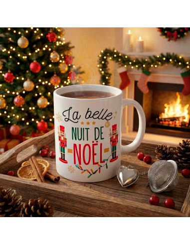 Coffret Mug "La belle nuit de Noël" + Boule à thé cœur
