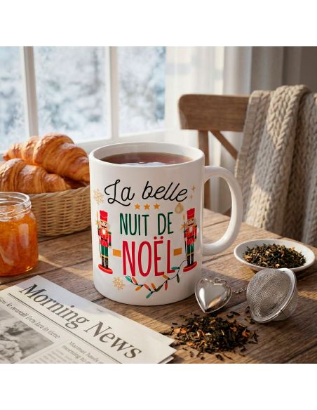 Coffret Mug "La belle nuit de Noël" + Boule à thé cœur