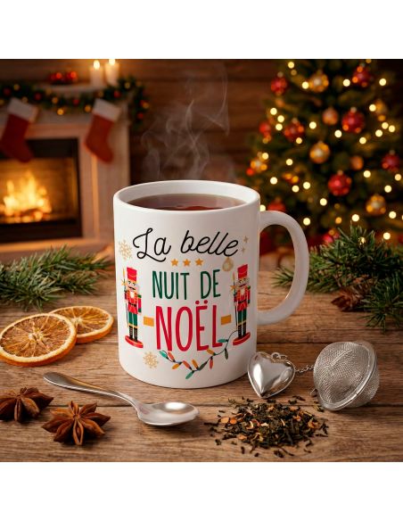 Coffret Mug "La belle nuit de Noël" + Boule à thé cœur