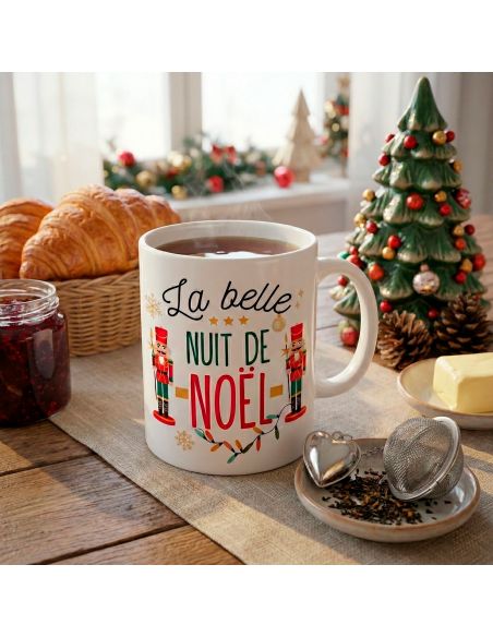 Coffret Mug "La belle nuit de Noël" + Boule à thé cœur
