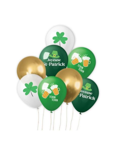 Sachet de 8 Ballons Décoratifs Saint-Patrick - 30 cm