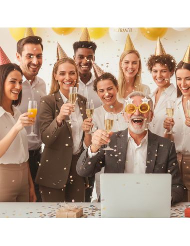 Lunettes Étoiles “Vive la Retraite” – Accessoire festif doré pour départ à la retraite