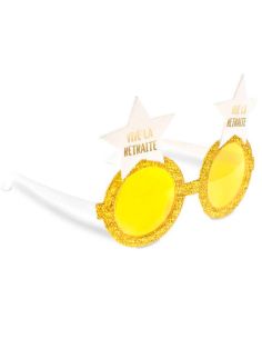 Lunettes Étoiles “Vive la Retraite” – Accessoire festif doré pour départ à la retraite