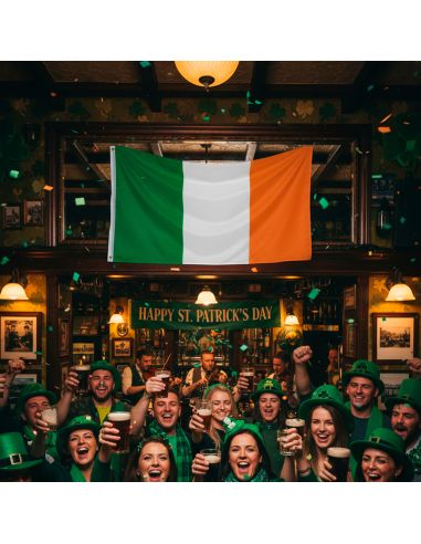 Drapeau Irlandais Saint Patrick - Dimensions : 150 x 90 cm