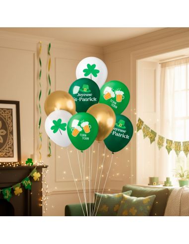 Sachet de 8 Ballons Décoratifs Saint-Patrick - 30 cm