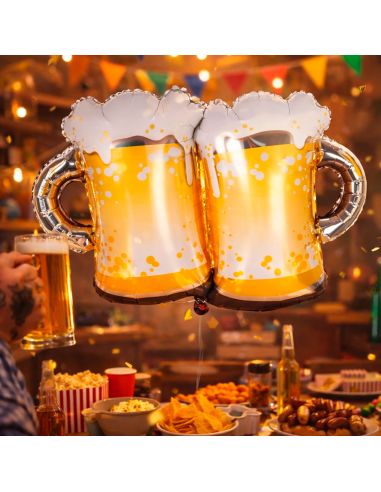 Ballon Aluminium "Bières" – Décoration Festive Originale - Dimensions : 65 x 50 cm