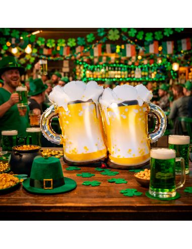 Ballon Aluminium "Bières" – Décoration Festive Originale - Dimensions : 65 x 50 cm