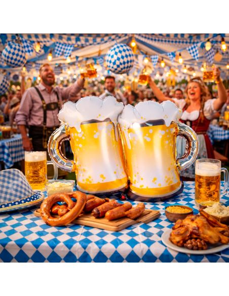 Ballon Aluminium "Bières" – Décoration Festive Originale - Dimensions : 65 x 50 cm