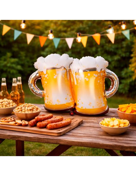 Ballon Aluminium "Bières" – Décoration Festive Originale - Dimensions : 65 x 50 cm