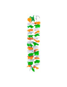 Lot de 2 Colliers Hawaïens Saint-Patrick - Vert, Blanc, Orange - 45 cm