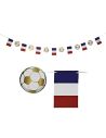 Guirlande de Fanions France en Papier 5m – Décoration Supporter Tricolore avec Ballons de Football pour Soirées et Événements Sp
