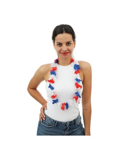 Collier hawaïen à Fleurs en Tissu Multicolore