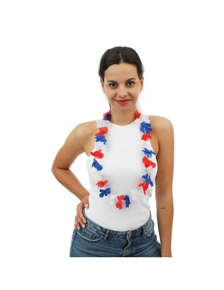 Collier hawaïen à Fleurs en Tissu Multicolore