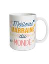 Mug à Paillettes "Meilleure Marraine du Monde" - Dimensions : 11,5 x 8 x 9,7 cm