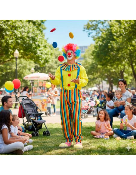 Costume de Clown - adulte - Taille S/M ou L/XL - Matière : Polyester