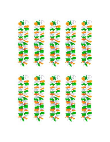 Pack de 10 Colliers Hawaïen à Fleurs en Tissu Saint-Patrick
