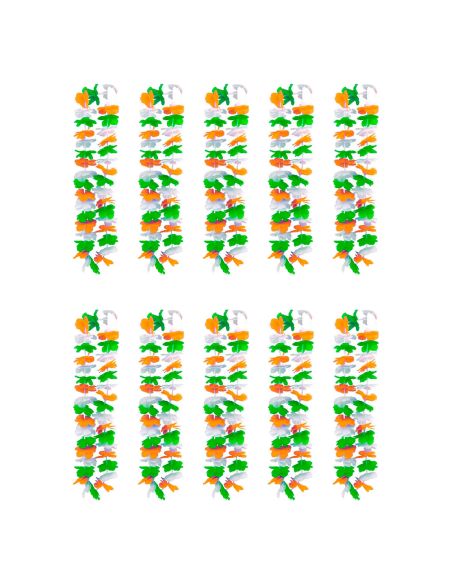 Pack de 10 Colliers Hawaïen à Fleurs en Tissu Saint-Patrick