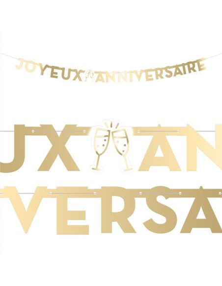 Guirlande "Joyeux anniversaire" - Dimensions : 300 x 15,7 cm