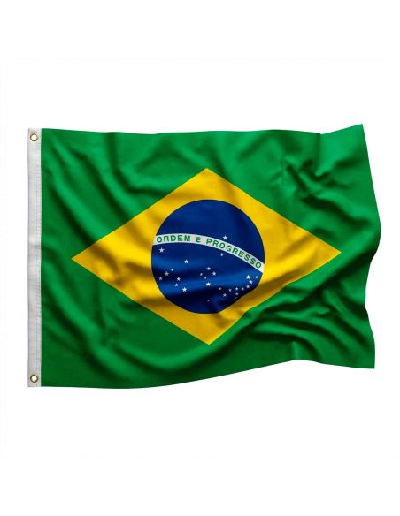 Drapeau Officiel Brésil 150 x 90 cm - Pavillon Supporters Seleção avec Œillets de Fixation