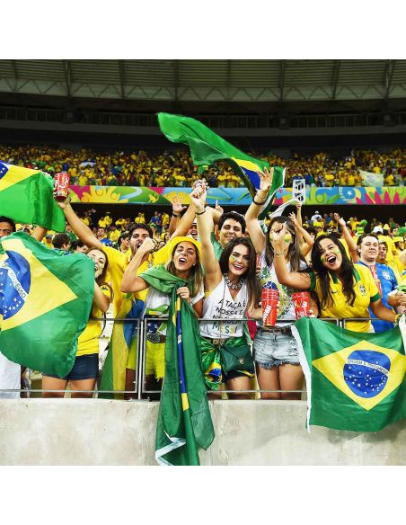 Drapeau Officiel Brésil 150 x 90 cm - Pavillon Supporters Seleção avec Œillets de Fixation