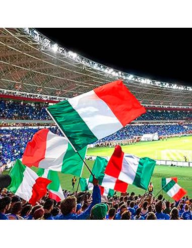 Drapeau Officiel Italie 150 x 90 cm - Pavillon Supporters Squadra Azzurra avec Œillets de Fixation