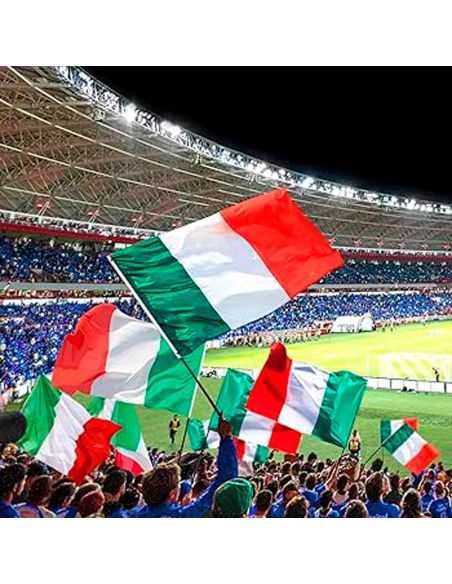 Drapeau Officiel Italie 150 x 90 cm - Pavillon Supporters Squadra Azzurra avec Œillets de Fixation