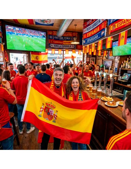 Drapeau Officiel Espagne 150 x 90 cm - Pavillon Supporters La Roja avec Œillets de Fixation