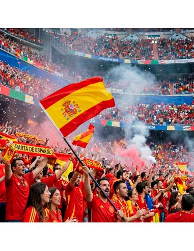 Drapeau Officiel Espagne 150 x 90 cm - Pavillon Supporters La Roja avec Œillets de Fixation