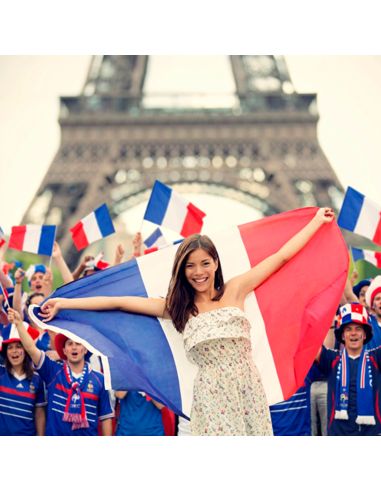 Drapeau Officiel France 150 x 90 cm - Pavillon Supporters Tricolore avec Œillets de Fixation