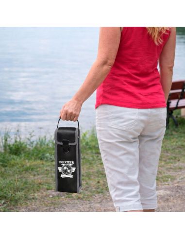 Étui de Pétanque Pointeur Expert – Sacoche 3 Boules en Simili Cuir Noir et Gris Haute Résistance