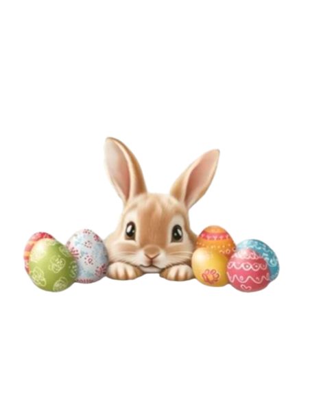 Sticker Lapin de Pâques et Œufs Colorés - Décoration Murale Festive 20 x 11 cm