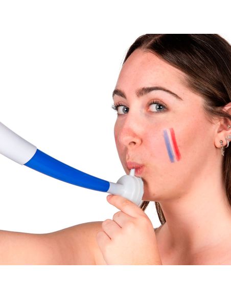 Corne de Supporter France Tricolore - Trompette de Stade Bleu Blanc Rouge Rétractable