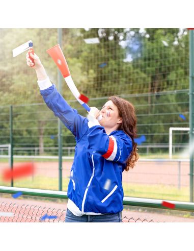 Corne de Supporter France Tricolore - Trompette de Stade Bleu Blanc Rouge Rétractable