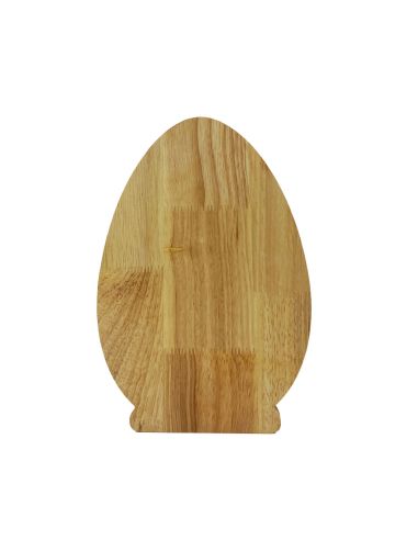 Plateau de Service en Bois Naturel Forme Œuf - Assiette de Présentation Artisanale pour Apéritif et Décoration Pâques