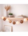Guirlande Lumineuse 10 Boules Coton 170 cm - Décoration Intérieure Nomade à Piles