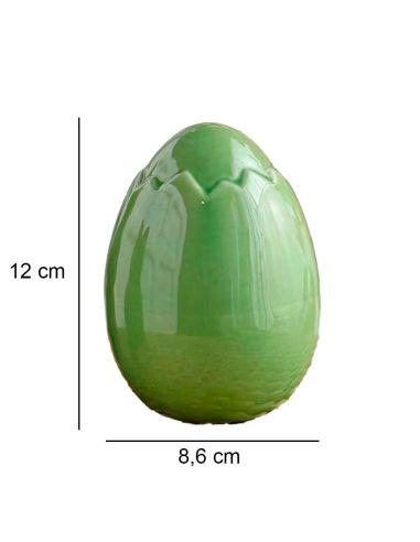 Œuf de Pâques en Céramique Émaillée 12 cm – Décoration de Table Festive Design Craquelé