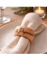 Rond de Serviette en Bois Gravé "Papounet" - Accessoire de Table Artisanal pour Papa