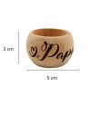 Rond de Serviette en Bois Gravé "Papounet" - Accessoire de Table Artisanal pour Papa
