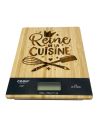 Balance de cuisine numérique en bambou naturel gravée "Reine de la Cuisine" – Précision 1g et Design Éco-responsable